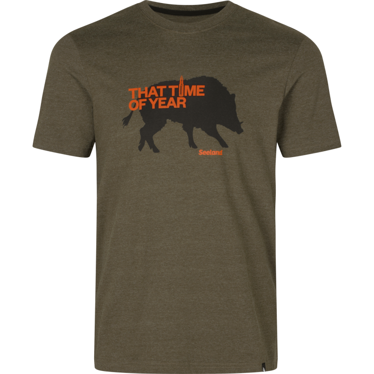 T-shirt-Meski-Seeland-That-Time-Pine-green-melange