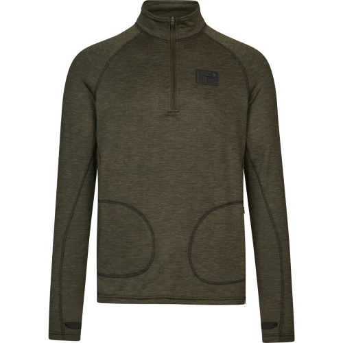 Koszulka-Meska-Seeland-Peak-Half-Zip-Pin- green-melange