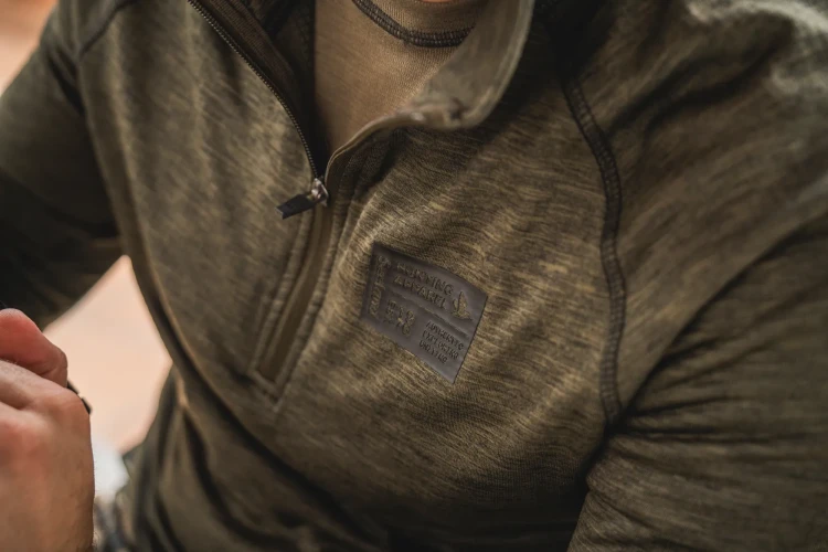 Koszulka-Meska-Seeland-Peak-Half-Zip-Pin- green-melange