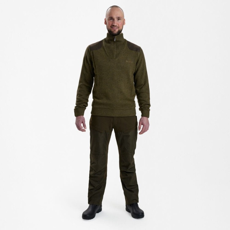 sweter-meski-dla-mysliwego-deerhunter-zielony-cieply-gruby-zimowy