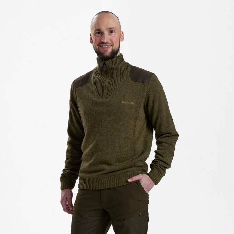sweter-meski-dla-mysliwego-deerhunter-zielony-cieply-gruby-zimowy